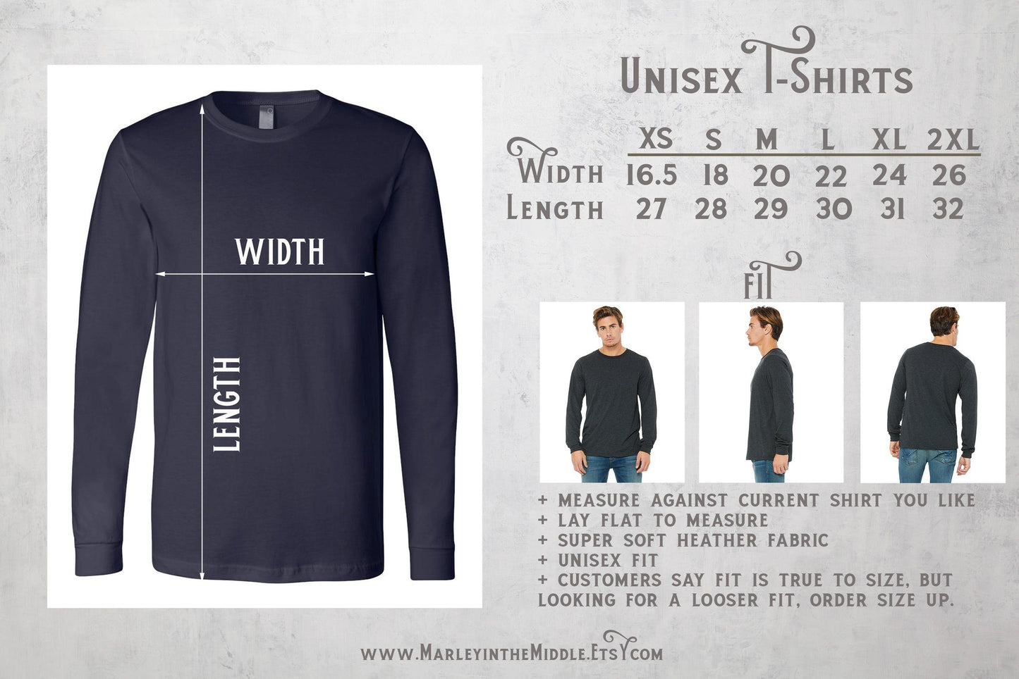 Long Sleeve Size Chart