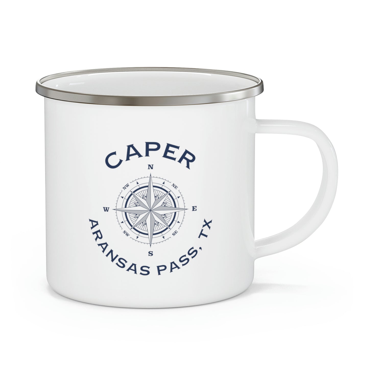 Pair of 2 Custom Boat Enamel Mugs, Sailboat mugs, Metal boat mugs