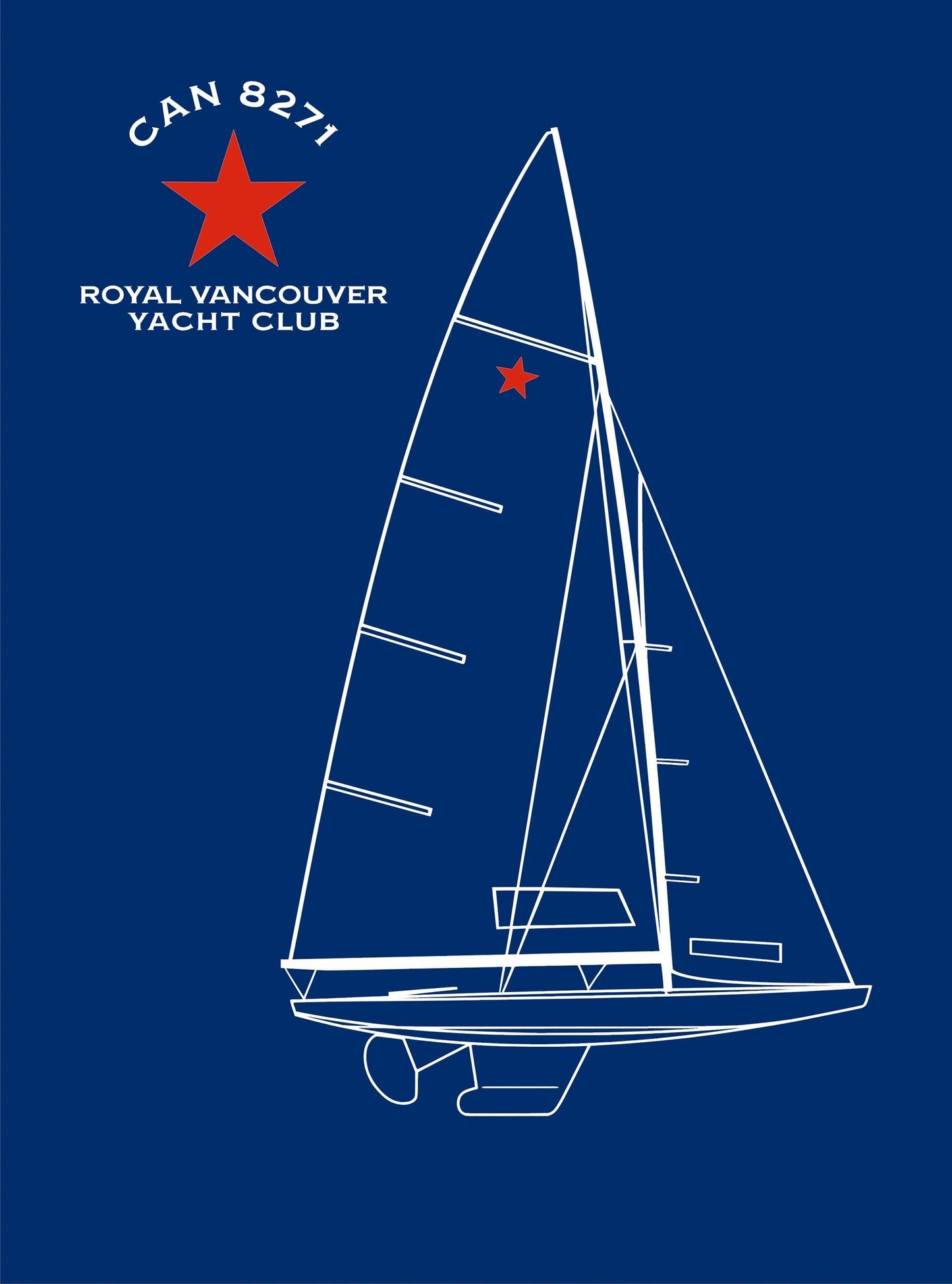 Star Class Performance Fabric Long Sleeve Boat Line Drawing Shirt