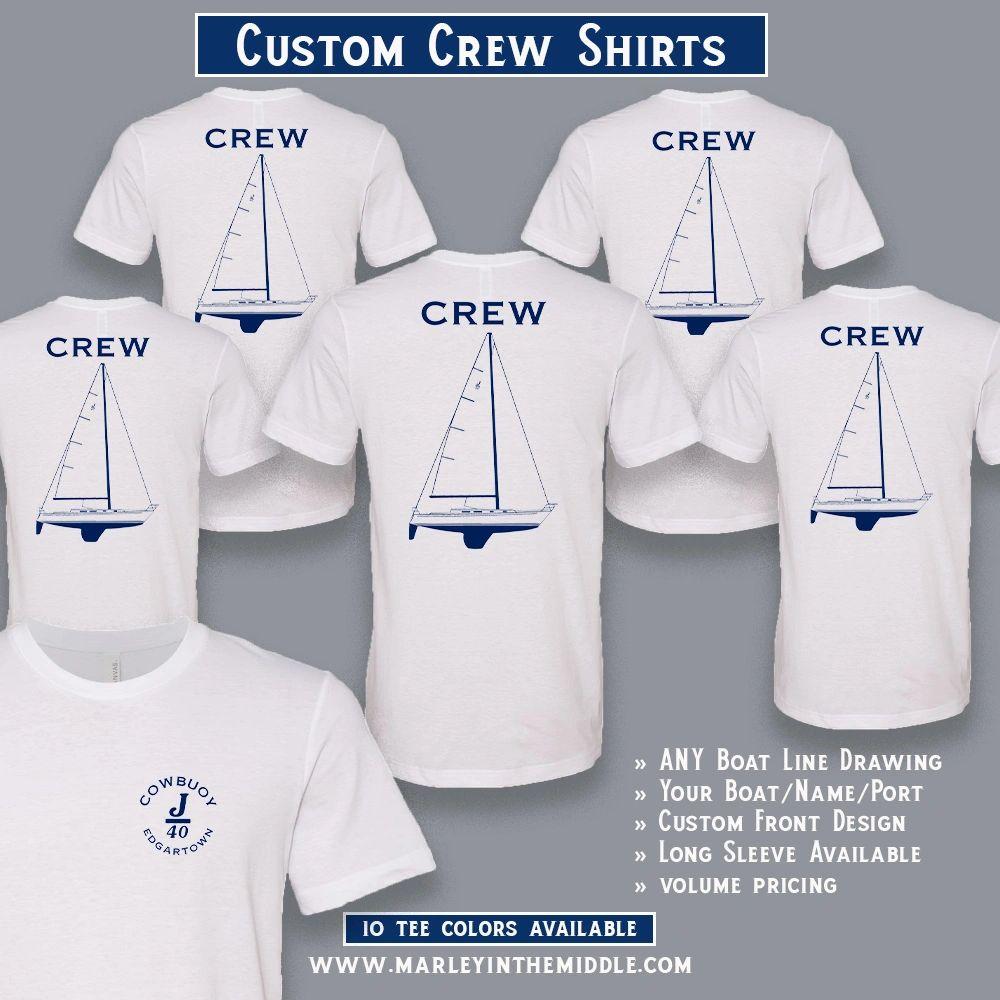 CREW Custom Boat Line Drawing Short Sleeve Tee Shirt