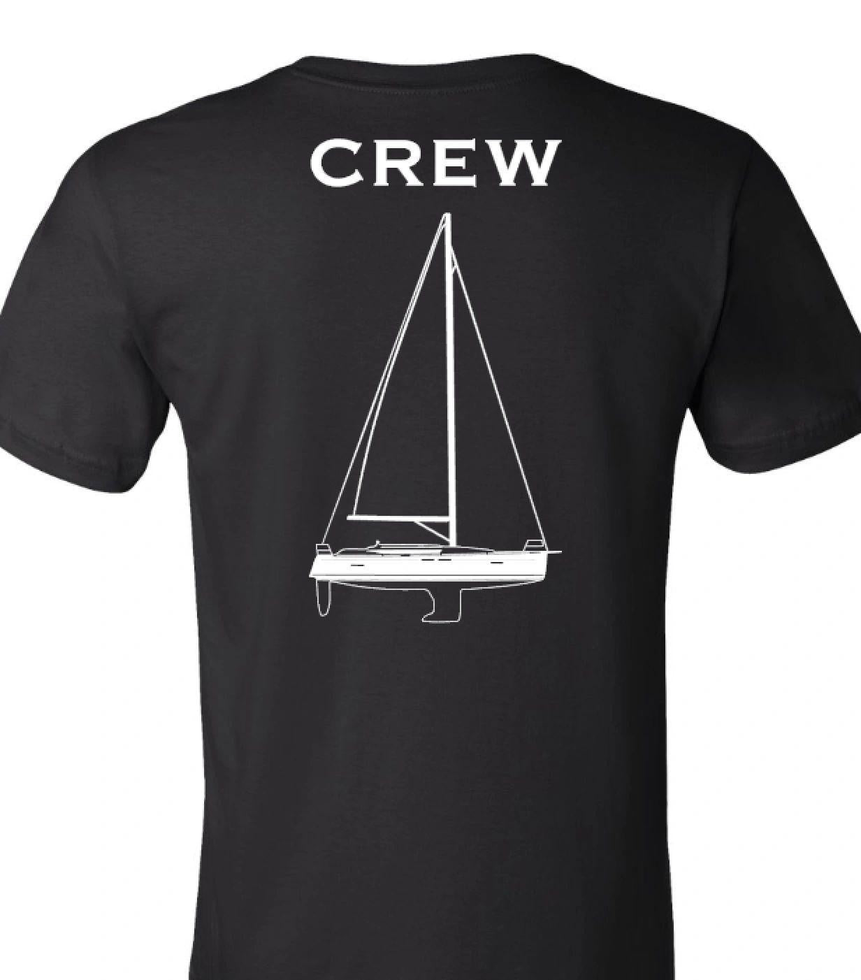 CREW Custom Boat Line Drawing Short Sleeve Tee Shirt