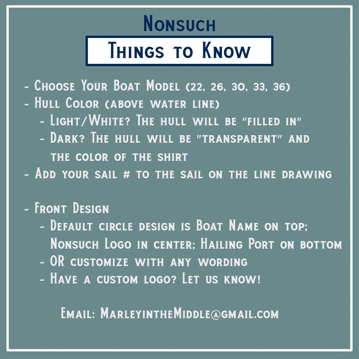 Nonsuch Custom Sailboat Sweatshirt - All Models